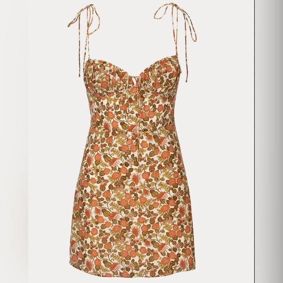 Realisation Par Dresses & Skirts - New Realisation Par Devon 70s Floral Mini Dress Silk Small
